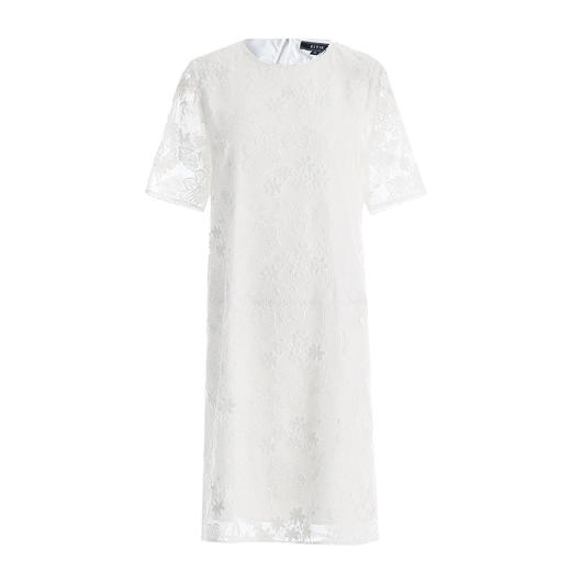 EITIE爱特爱夏季新款时尚显瘦镂空绣花白色连衣裙7807563 商品图5