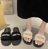 【GZ】无忧购法式小香风一字平底外穿凉拖鞋H33-3（截单后3-5天发货) 商品缩略图4