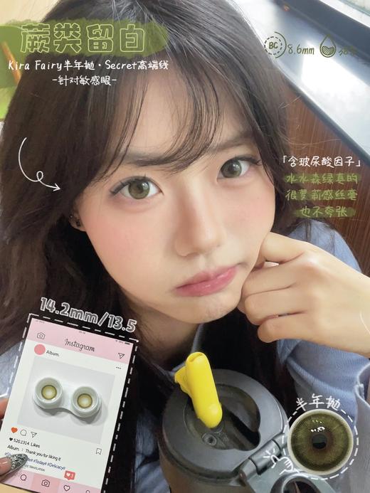 kira半年抛 蕨类留白 绿 14.2mm 含硅水凝胶 商品图1