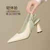 ZHR则则法式尖头高跟凉鞋2025新款一字扣气质凉鞋蝴蝶结后空凉鞋 商品缩略图2