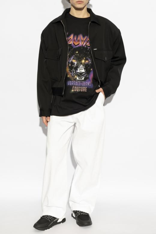 【特惠秒】Versace 范思哲 男士2025新品宽松款个性前后豹头印花全棉休闲短袖T恤12365 商品图6