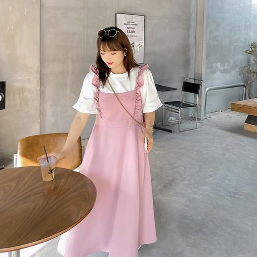 双十二福利！【诗铭洛可】XCX211 木耳边背带裙+T恤两件套套装 商品图4