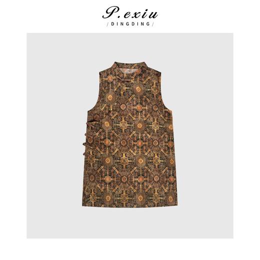 03-5潘依绣丁丁宠粉复古国风盘扣无袖上衣短裤套装 M8865 商品图1