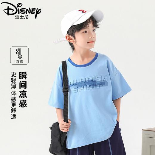 迪士尼儿童短袖T恤男童半袖夏季2025新款夏装男大童运动上衣体恤 商品图2