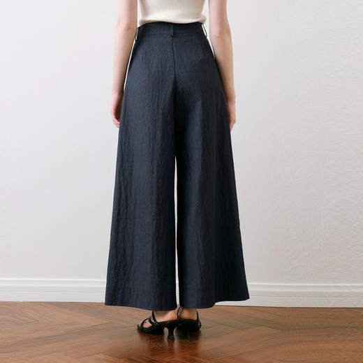 【商场同款】诗凡黎藏青高腰直筒休闲裤2025夏新款长裤3G4150811 商品图4