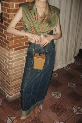 LNNNS 洗水牛仔复古半裙 18551