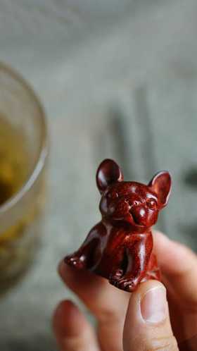 小叶紫檀萌犬°小把件摆件