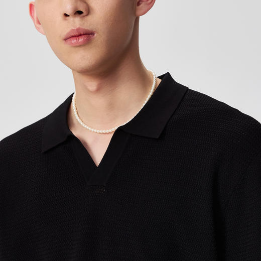 NPC潮牌复古老钱风【伊力特】宽松V领POLO衫男潮流落肩NP44TE23 商品图2