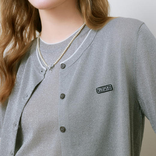 【商场同款】诗凡黎灰色针织衫25夏新款开衫背心两件套3G4230821 商品图3