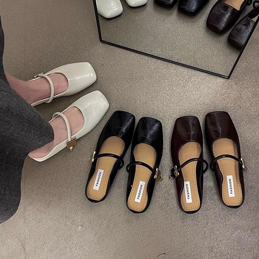 【YW】无忧购【甄选】复古懒人一脚蹬平底外穿包头半拖鞋8016（截单后3-5天发货) 商品图1