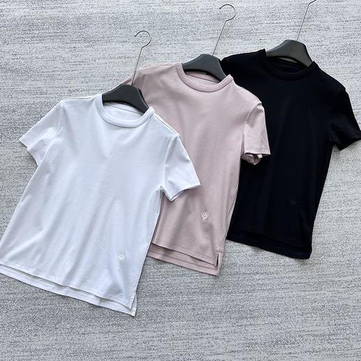 「K」洛诗琳61510进口埃及棉纯色T恤2025夏季正肩显瘦上衣250114 商品图4