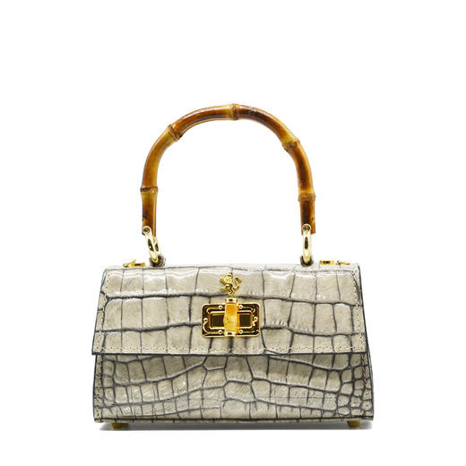 5055649503691  Pratesi   春夏热销单品 Bamboo高贵鳄鱼纹系列竹节包女包斜挎包新款 尺寸：200*70*110mm【已实拍图为准】 商品图0