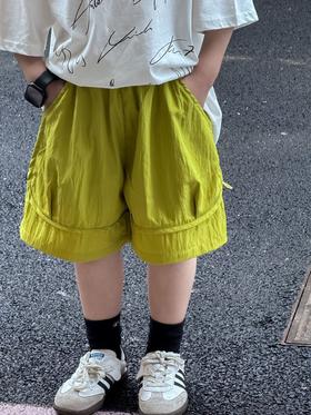 【YW】无忧购儿童装速干户外运动抽绳牛油果色宽松短裤25XZ65（截单后3-5天发货)