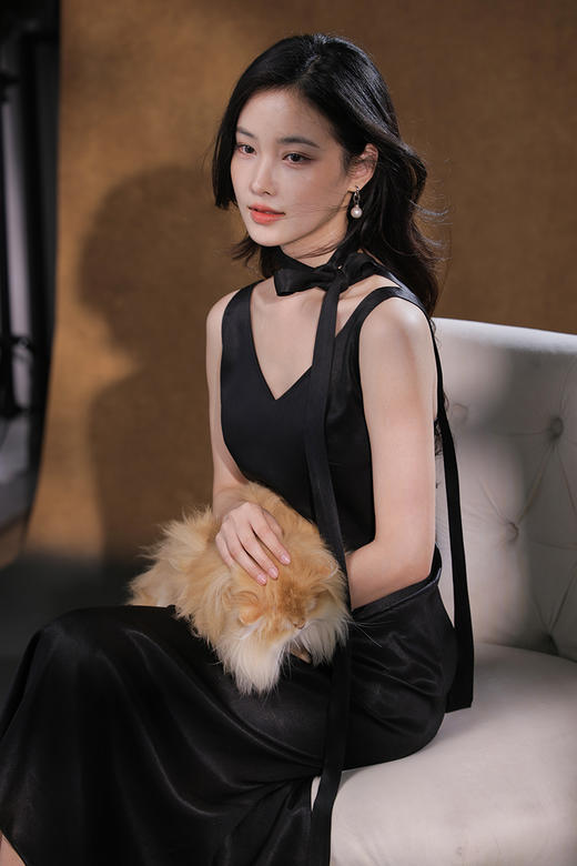 逸红颜明月优选#青墨梅韵香云纱「玉蝶」25姆米新中式禅意长裙，高级松弛美，穿着清凉如溪水~ 商品图9