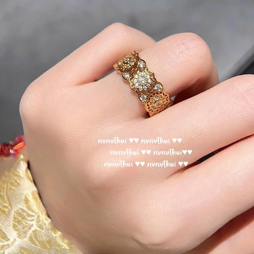 雀说 意大利复古拉丝风雨桥锆石戒指 Vintage 点钻花窗锆石戒指 商品图8