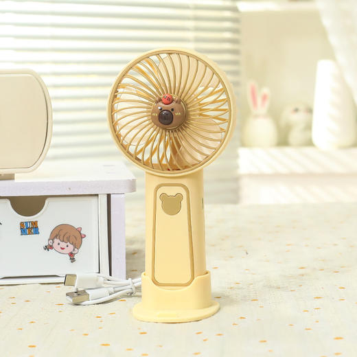 【便携手持小风扇】简约隐藏式支架桌面便携小风扇 三档大风力学生夏季旅行随身风扇。ry 商品图7