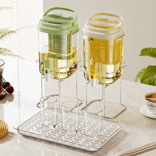 夏日出游季！【夏日畅饮，可拎直饮冷水壶！】轻奢冰箱冷水壶 耐高温带水龙头 水果茶桶家用饮料 冷饮凉水壶-QQ 商品图3