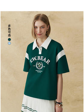 Teenie Weenie小熊字母POLO衫T恤女夏季女t恤TTHA252611T