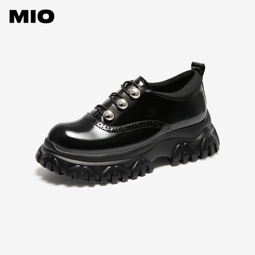 MIO米奥牛津鞋女深口单鞋中性运动厚底增高德比鞋M254514494 商品图0