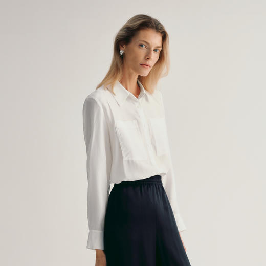 【商场同款】麦檬夏轻盈细腻桑蚕丝衬衫5F5222651Q 商品图3