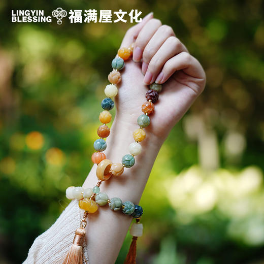 【灵隐景区直发】风化菩提手串财神莲花菩提手持多宝念珠盘珠汉服挂件   3-5天发货 商品图4