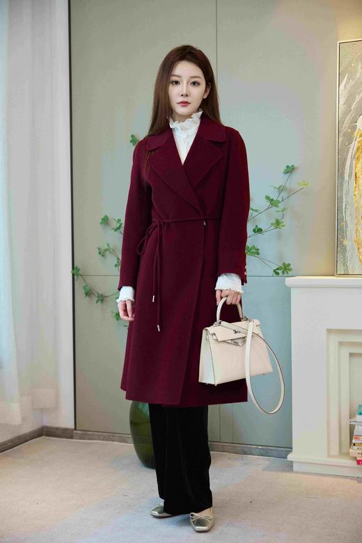 温存|知性系带羊毛大衣（91726） 商品图0