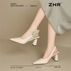 ZHR则则法式尖头高跟凉鞋2025新款一字扣气质凉鞋蝴蝶结后空凉鞋 商品缩略图9
