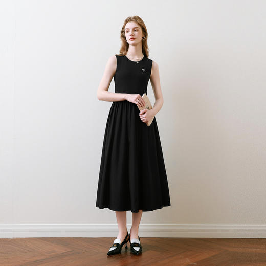 【商场同款】诗凡黎针织拼接连衣裙2025夏新款背心裙女3G4190181 商品图1