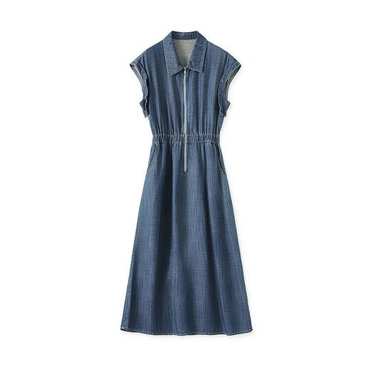 「高货wl」全新升级【铂金会员339/天猫459/差价120】(31604)洛诗琳气质莱赛尔牛仔连衣裙2025夏季通勤收腰显瘦长裙 商品图4