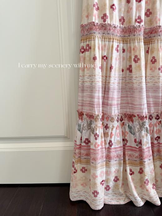 随身携带我的风景｜天然亚麻与再生纤维素高档舒适面料 打揽工艺设计 全腰松紧半身裙  花色 商品图5