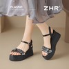 ZHR坡跟凉鞋女2025水钻绝美厚底商场同款增高轻奢松糕罗马女鞋 商品缩略图3