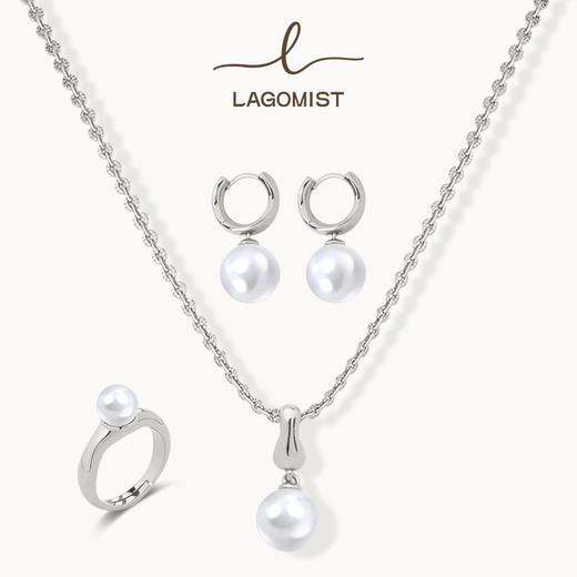【Lagomist】拿铁系列 | 金/银牛奶耳环项链戒指套装 小众时尚 商品图1