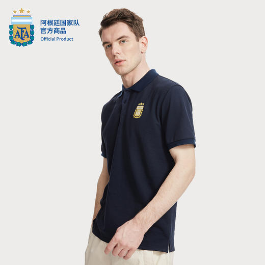 【官方正版】阿根廷国家队 | 夏季藏蓝色Polo衫通勤休闲短袖透气 商品图3