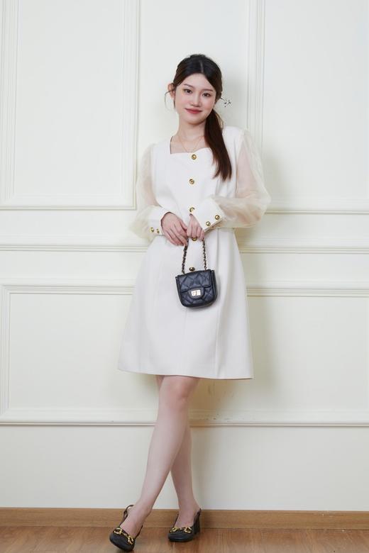 Le Malene 高级感白色拼接式西装连衣裙 19882 商品图2
