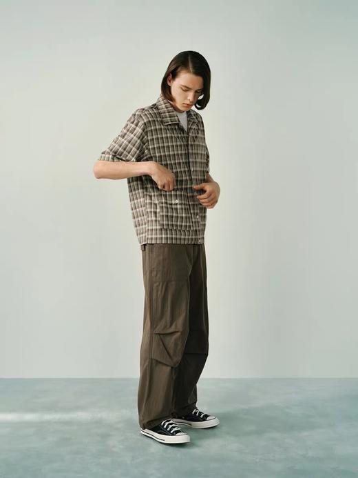 EviStub/E-5CCS230/进口色织格纹抗皱垂感复古日系古巴领短袖衬衫 商品图2