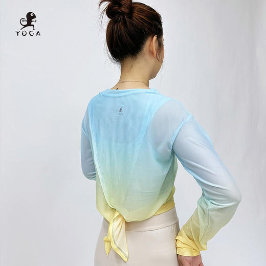 壁虎瑜伽【2505SY361】柔软飘逸渐变网纱罩衫【5天发货】 商品图4