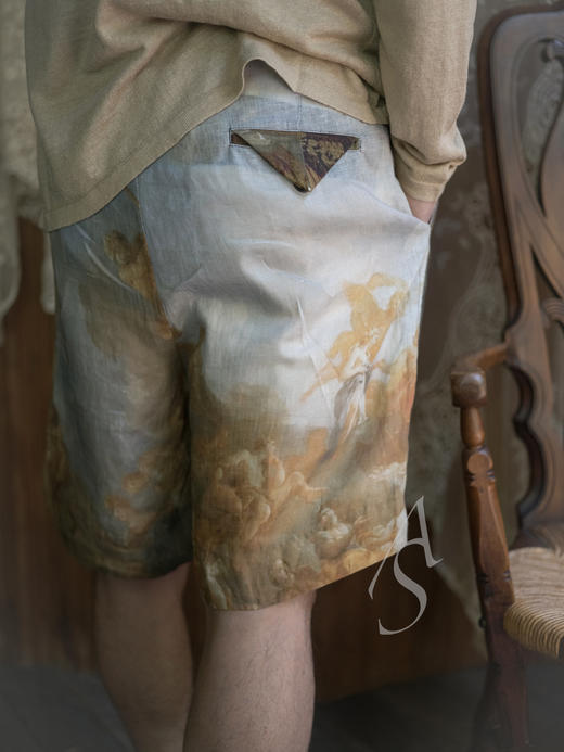 Paul Harnden  男士穹顶印花亚麻腰带短裤 商品图5