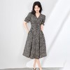 「高货wl」全新升级【铂金会员330/天猫439/差价109】(31708)洛诗琳法式通勤格子印花连衣裙2025夏季V领收腰A字长裙女wl31708 商品缩略图0