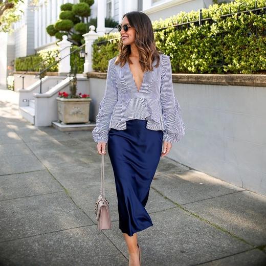 2025新款松紧腰日本进口三醋酸A字半身裙！三个长度斜裁拖地长裙！短裙！脚踝高腰半裙鱼尾裙！ 商品图6