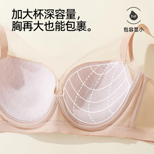 【商场同款】熳洁儿 大胸显小无痕内衣温控软支撑高级感亲密光杯系列25201311 商品图3