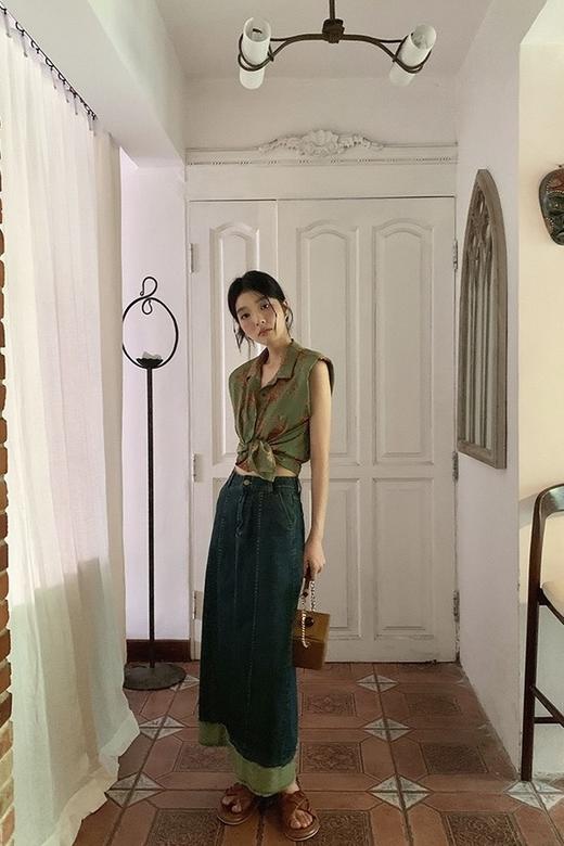 LNNNS 洗水牛仔复古半裙 18551 商品图2