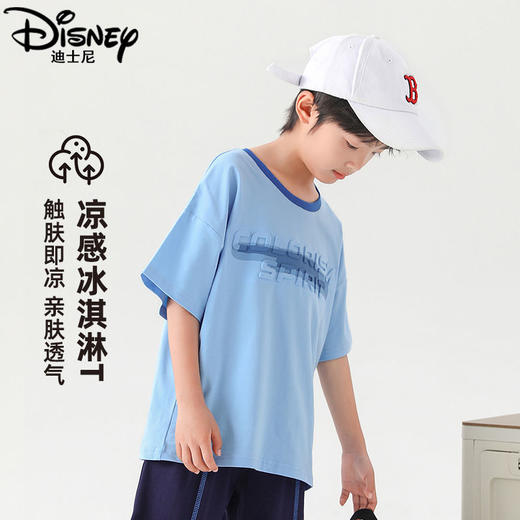 迪士尼儿童短袖T恤男童半袖夏季2025新款夏装男大童运动上衣体恤 商品图6
