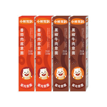 小熊驾到番茄肉酱意大利面215g*4盒儿童意面家用方便面速食意粉通心粉拌面 /粮油调味 /意大利面 /速食意大利面 商品图5