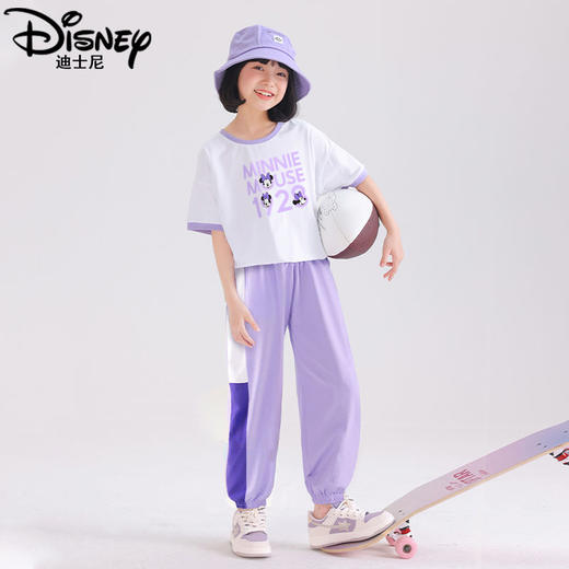 迪士尼女童短袖套装夏季两件套2025新款儿童运动服薄款女大童夏装 商品图4