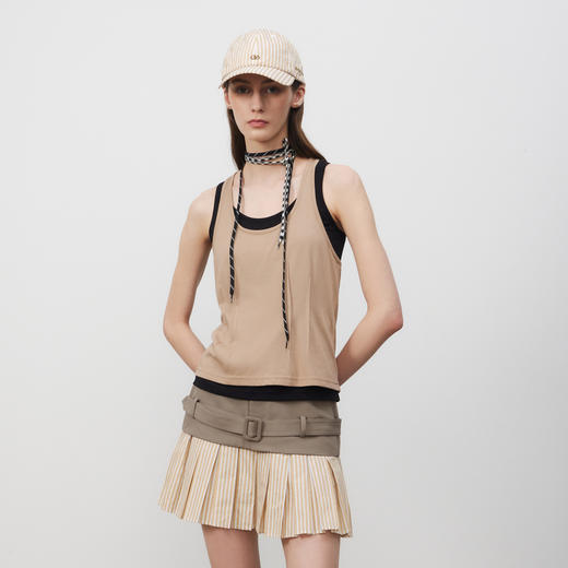 lost in echo2025春夏新款时髦百搭撞色条纹logo蓝白棒球帽帽子 商品图0