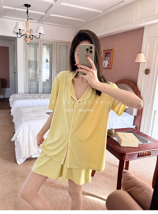 1秒降温【小凉皮家居服套装】自带胸垫  软糯糯冰冰凉凉🧊空调都不用开了！ 商品图12