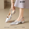 ZHR则则法式尖头凉鞋2025新款气质百搭水钻一字包头凉鞋女鞋单鞋 商品缩略图7
