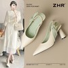 ZHR则则法式尖头高跟凉鞋2025新款一字扣气质凉鞋蝴蝶结后空凉鞋 商品缩略图0
