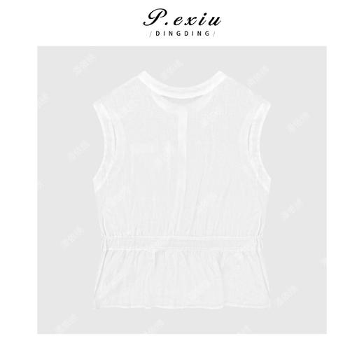 PanYiXiu/潘依绣
100%亚麻精致气质高腰设计无袖圆领衬衫H2521 商品图1