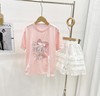 点此购买 110-170Kitty夏季女童蕾丝短裤套装 xb 319144 商品缩略图4